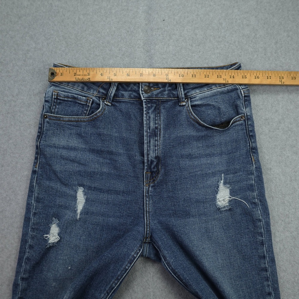 Risen Jeans Womens 30/11 Blue Distressed Straight Raw Hem Denim‎ High Rise - Picture 11 of 14